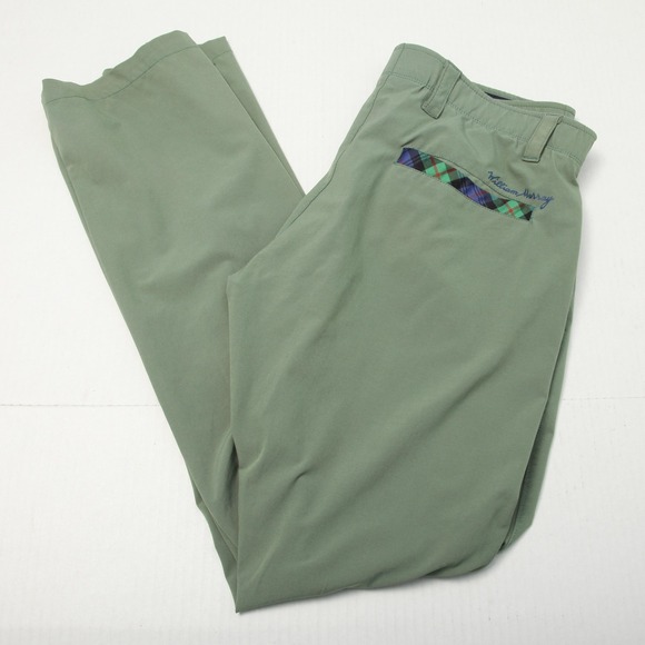 William Murray Golf Other - William Murray Pants Mens 34 Olive Green Straight Fit Golf Performance Stretch